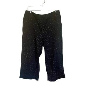 Chico's Black Capri Pants White Circle Pattern Casual Pant Chicos Size 2.5 US 14